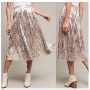 Maeve Shimmering Silver Midi Skirt